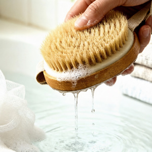 Spazzole da Bagno e Doccia in Setole di Cinghiale, Esfolianti per <span class=keywords><strong>Cellulite</strong></span> e Noduli, Massaggiatore con Manico in Legno - Product Image 6