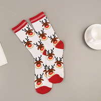 Chaussettes personnalisées pour femmes, Noël, hiver, tricotées, Père Noël, rennes, coton respirant, motif dessin animé, usage quotidien