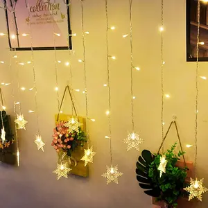 Taili schneeflocke weihnachten lichter 4M 120 LED Drop Party Garten Im Freien Dekoration Vorhang Eiszapfen Fairy Light String