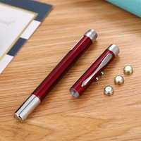 Stylo bille LED 5-en-1 avec pointeur laser rouge, antenne télescopique rétractable, corps métallique – Outil pédagogique, stylo publicitaire, écriture 1,0 mm