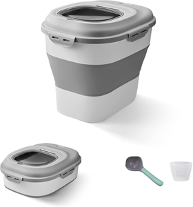 Contenedor de Almacenamiento de Alimentos para <span class=keywords><strong>Mascotas</strong></span>, Dispensador de Gran Capacidad con Ruedas, Dispensador Automático de Alimentos para Gatos, para Alimentos Húmedos y Secos - Product Image 1