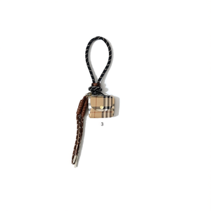 Portachiavi in corda Babage 8,5x6,5 cm con design a quadri e nappa per chiavi e borsa - Product Image 2