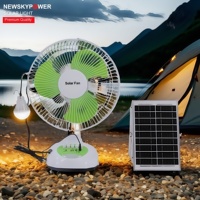 T98 7h Vitesse du vent fort de travail Ventilateur de bureau rechargeable USB à énergie solaire Ventilateur de camping avec batterie au lithium et panneau solaire