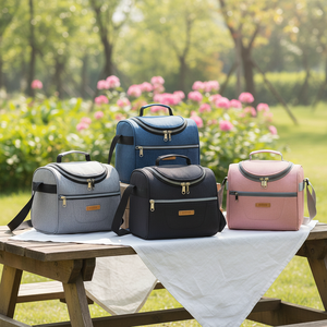 <span class=keywords><strong>Sac</strong></span> de rangement en polyester, <span class=keywords><strong>sac</strong></span> à lunch isotherme avec fermeture à glissière, résistant à l'eau, double compartiment, pour l'école, le camping, l'<span class=keywords><strong>extérieur</strong></span> - Product Image 4