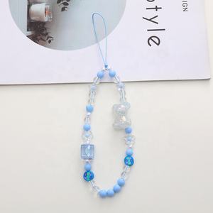 Chaîne de téléphone portable en perles d'argile et de charme tendance, <span class=keywords><strong>bijoux</strong></span> de téléphone en acrylique de dessin animé, pour femmes et filles, anti-perte, cordon de téléphone suspendu - Product Image 3