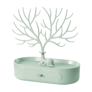 A forma di cervo verde bianco rosa scatola di stoccaggio cosmetico organizzatore per il trucco per il bagno e il viaggio - Product Image 1