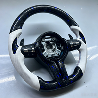 Volant en fibre de carbone forgé bleu pour BMW F10 F30 F01 F36 F20 F22 F31 M3 F80 M2 F87 X5 F15 E70 X6 F16 E71 X1 E84 E60 E46