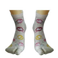 Offres Spéciales 2025 chaussettes Tabi à deux orteils roses à la mode japonaise personnalisée avec motif de poisson
