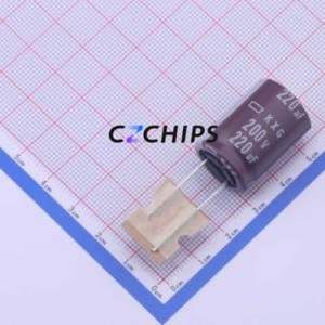 Condensateur électrolytique en aluminium à montage traversant EKXG201ETD221MM25S, montage traversant, D18xL25mm 220uF 20% 200V 7.5mm - Product Image 1