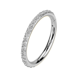 لوتس للبيع بالجملة، مجوهرات جسم فاخرة من الذهب الخالص عيار 9K و<span class=keywords><strong>14K</strong></span> و18K، حلق كليكير وحلقة أنف مرصعة بالزركون على الجانب، مجوهرات ثقب الجسم الراقية - Product Image 3