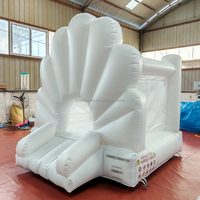 Location de château gonflable blanc pour fêtes, PVC 0,55 mm, haute qualité