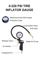 Manomètre numérique de haute qualité pour gonfleur de pneus avec écran LCD, plage de pression de 250 PSI