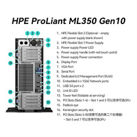 适用于惠普ML350 GEN10塔式服务器主机新DL360/380 ERP计算存储，带硬盘/固态硬盘DDR4内存，用于大数据存储