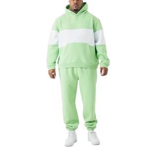 ชุดวอร์มผู้ชายแบบโอเวอร์ไซส์ ดีไซน์คุณภาพสูง ผ้าฟลีซคอตตอน 100% แขนเสื้อแบบดรอปโชว์เดอร์ พร้อมเสื้อฮู้ดแบบสวมหัว ไซส์พลัส - Product Image 1