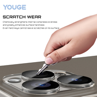 YOUGE Protecteur d'appareil photo en verre trempé pour iphone 16 Pro Max Étui de protection d'objectif d'appareil photo