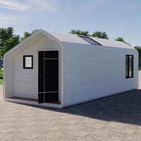 Villa mobile contemporaine de luxe en aluminium et acier léger, préfabriquée, maison intelligente avec toit solaire panoramique