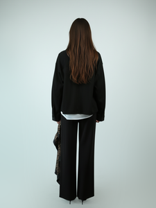 Giacca Casual da Donna in Punto Roma a Tinta Unita con Bottoni Cappotti da Donna - Product Image 3