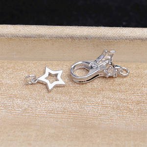 Boucle en argent S925 avec diamant, pendentif, matériel de fabrication de bijoux, accessoires, clip de fixation, boucle à pression 5629 pour bracelet et collier - Product Image 4