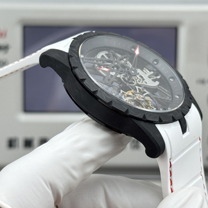 Reloj Mecánico de Lujo de Alta Gama, <span class=keywords><strong>Serie</strong></span> King, con Tourbillon Hueco de Fibra de Carbono, Correa <span class=keywords><strong>Blanca</strong></span>, para Hombre, para el Día a Día - Product Image 4