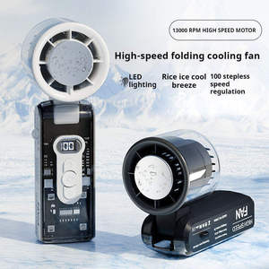 Rechargeable Digital Display Turbo Fan Portable Wearable Foldable Mini Pocket Handheld Fan Travel Camping Outdoor USB Battery - Product Image 6