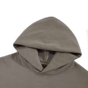 Sweat à capuche oversize en molleton bouclette de haute qualité sans cordon, en coton, pour femme, avec logo personnalisé, idéal pour l'hiver - Product Image 4
