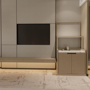 Muebles de Dormitorio Modernos de Madera Maciza para Hotel <span class=keywords><strong>Cinco</strong></span> Estrellas Estilo Panel Personalizados de Fábrica para Sala de Estar y Dormitorio - Product Image 3