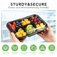 Barquette à fruits transparente en PET avec couvercle à clipser, 6 compartiments, jetable, pour fruits frais coupés, plateau de fête, qualité alimentaire, vente en gros