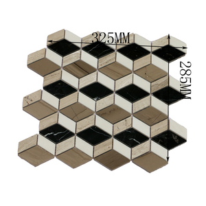 Mosaïque en marbre cubique premium 3D en forme de losange, mosaïque géométrique en pierre naturelle <span class=keywords><strong>pour</strong></span> cuisine et salle de bain - Product Image 3