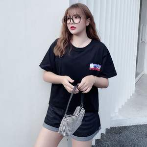 เสื้อยืดแขนสั้นผู้หญิงผ้าฝ้ายพิมพ์ลายดอกไม้สีขาว N8006 - Product Image 4