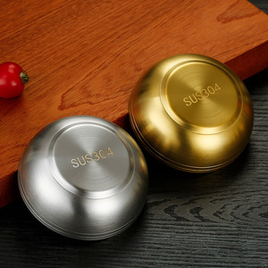 Stainless Steel Bowl SUS304 Gold Silver Home Kitchen Dishwasher Safe <b>Microwave</b> Safe <b>Small</b> Serving Bowl - Product Image 1
