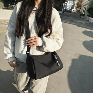 Unisex Fitness Crossbody <b>Bag</b> <b>Black</b> <b>Large</b> Capacity Soft Handle Solid Color Leisure Travel Spring 2025 - Product Image 5