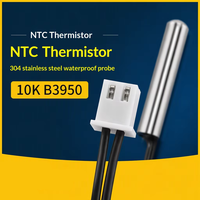 High Precision 1% NTC 10K 50K 100K B3950 Temperature Sensor Probe Waterproof Stainless Steel Thermistor Cable