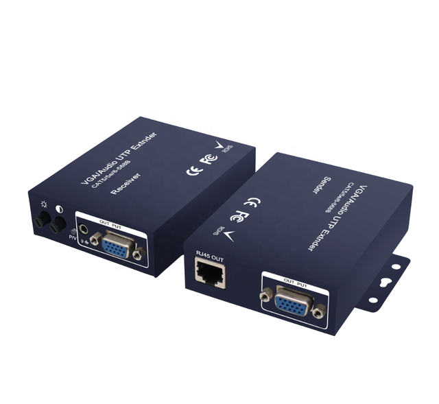 100M VGA Extender Sender Receiver Over Ethernet With Audio VGA to Cat5 Cat6 RJ45 Ethernet Extender Converter With Loop 100 Meter