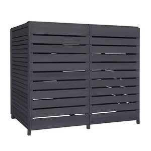 <span class=keywords><strong>Abri</strong></span> <span class=keywords><strong>de</strong></span> jardin en bois gris foncé pour 2 <span class=keywords><strong>poubelles</strong></span>, 240L, avec clôture à lattes et double bac à roulettes - Product Image 3