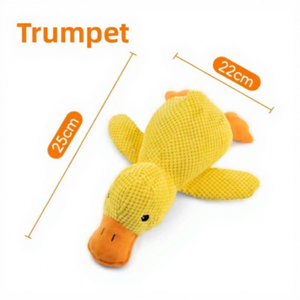 Hondenspeelgoed Kleine gele cartoon-eend Fluweelzacht pluche Zelfvermakend bijtbestendig bijtspeeltje met geluid voor kleine/middelgrote honden - Product Image 6