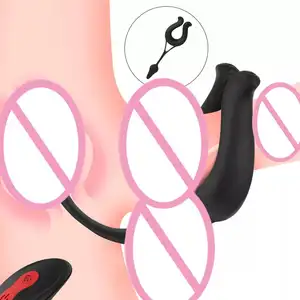 Silikon-Fernbedienung Analsecker Vibrator Sexspielzeug Massagegerät wiederverwendbare Ringe Hundbilder von Männern mit Hundring und Gesäßverschluss