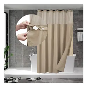 CF BCJ01-CO Hot Sale 230 Gsm Heavy Weight Waterproof Polyester Modern Hotel Jacquard Knit Weave Waffle Shower Curtain