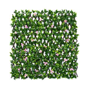 Valla de Flores Artificiales de PVC para Comercio Exterior con Diseño Telescópico para Jardín y Uso en Exteriores, Hoja <span class=keywords><strong>Verde</strong></span> Decorativa - Product Image 1