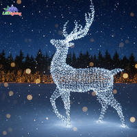 Grande décoration lumineuse de rennes de Noël pour l'extérieur, idéale pour les centres commerciaux, les jardins, éclairage LED de fêtes
