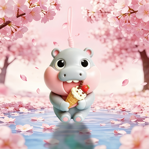 Cute Hippo Shape Mini Squishy <b>Blind</b> Box Keychain Collectible Slow Rising Sensory Squeeze Toy - Product Image 3