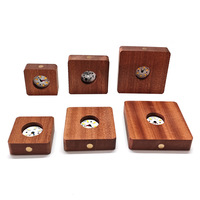 Base lumineuse en bois de Sapele avec télécommande RGB personnalisée, support LED carré de 6/8/10 cm pour boule de cristal 3D, artisanat en résine