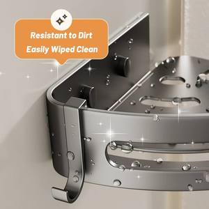 منظم رف استحمام بالشامبو على الحائط من الألومنيوم yuong No حفر الحمام - Product Image 6