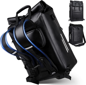 Sacoches de <span class=keywords><strong>vélo</strong></span> 27L 100% étanches et RPET 3 en 1 <span class=keywords><strong>pour</strong></span> <span class=keywords><strong>porte</strong></span>-bagages avec compartiment amovible <span class=keywords><strong>pour</strong></span> ordinateur portable, <span class=keywords><strong>sac</strong></span> <span class=keywords><strong>à</strong></span> <span class=keywords><strong>dos</strong></span> et <span class=keywords><strong>sac</strong></span> <span class=keywords><strong>à</strong></span> bandoulière - Product Image 1