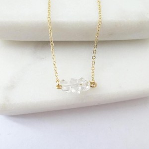 Collar con colgante de cristal Natural para mujer, colgante con diamantes Herkimer de la Piedra del zodiaco, regalo de joyería para ella - Product Image 2