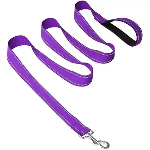 उच्च चिंतनशील नायलॉन वेबबिंग पालतू कुत्ते कॉलर पट्टा सेट कस्टम समायोज्य स्टाइलिश ओएम डिजाइन लक्जरी शैली मुक्त नमूना कम मौक - Product Image 2