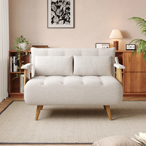 3-in-1 확장형 소파베드, 패브릭 컨버터블 원목 의자 침대, 접이식 및 조절 가능한 슬리퍼 소파 - Product Image 4