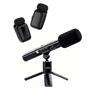 Microphone sans fil pour caméra, idéal pour la réalisation de films, les interviews et la photographie, mini micro 2,4 GHz à faible latence et réduction de bruit - Product Image 1