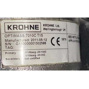เครื่องวัดอัตราการไหลแบบโคริโอลิส รุ่นใหม่ Krohne 7010C-T15 G110000001302588 Optimass สำหรับการใช้งานขั้นสูงและการควบคุมกระบวนการ - Product Image 4