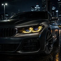 Ensemble de phares LED BK pour BMW Série 4 2020-2026, yeux dorés, DRL Spoon, projecteur laser bicolore, Plug and Play