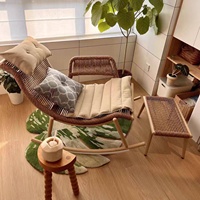 Fauteuil à bascule inclinable en rotin et métal, design minimaliste moderne, pour extérieur, balcon, cour, terrasse, chaise de détente